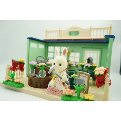 Casa de papusi, magazin cu flori, cu mobilier si figurine-8