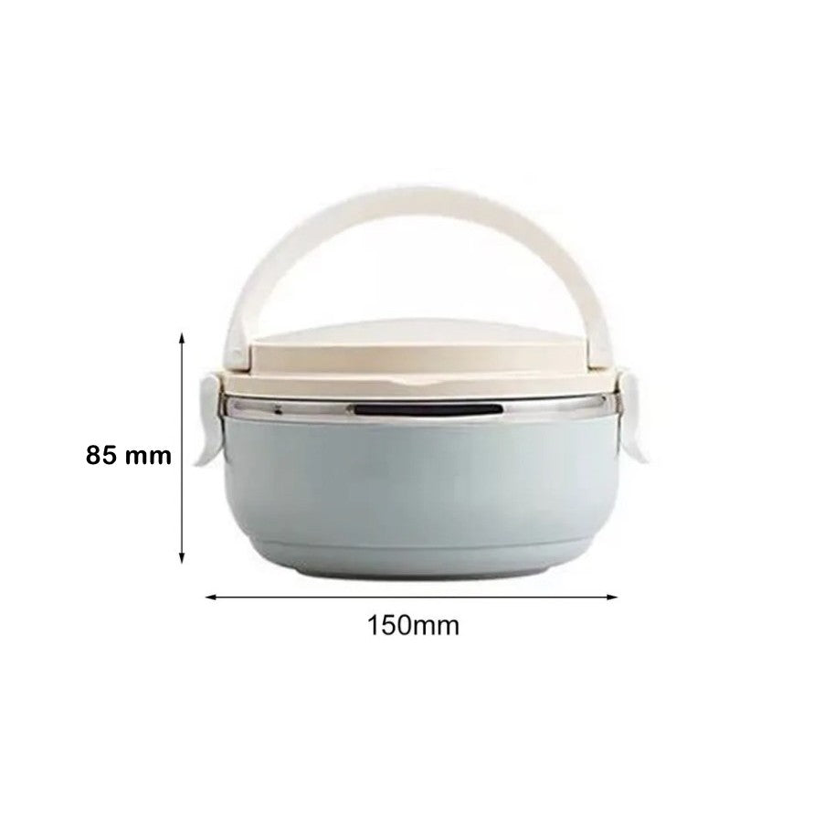 Caserola pentru alimente Flippy, lunch box, 700 ml, otel inoxidabil, maner, valva aerisire, inchidere etansa, 15 x 8.5 cm, albastru-6