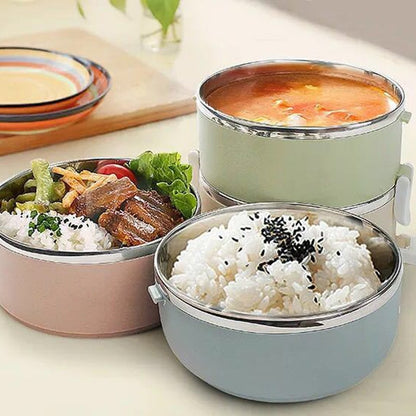 Caserola pentru alimente Flippy, lunch box, 700 ml, otel inoxidabil, maner, valva aerisire, inchidere etansa, 15 x 8.5 cm, albastru-8