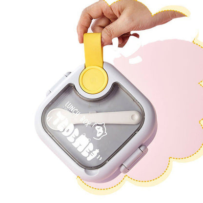 Caserola pentru copii Flippy, lunch box, 750 ml, doua boluri, lingura, foarfeca din plastic, rezistenta la scurgeri, Roz-10