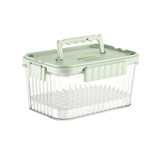 Caserola portabila pentru mancare fresh Flippy, 1500 ml, 2 furculite,10 x 13.5 x 20 cm, 2 capace detasabile pentru congelator, etans, spatiu pentru tacamuri, maner, material plastic, rezistent la temperaturi ridicate, transparent-0