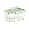 Caserola portabila pentru mancare fresh Flippy, 550 ml, furculita pentru fructe, 7 x 11.5 x 16 cm, capac detasabil pentru congelator, etans, spatiu pentru tacamuri, maner, material plastic, rezistent la temperaturi ridicate, transparent-0