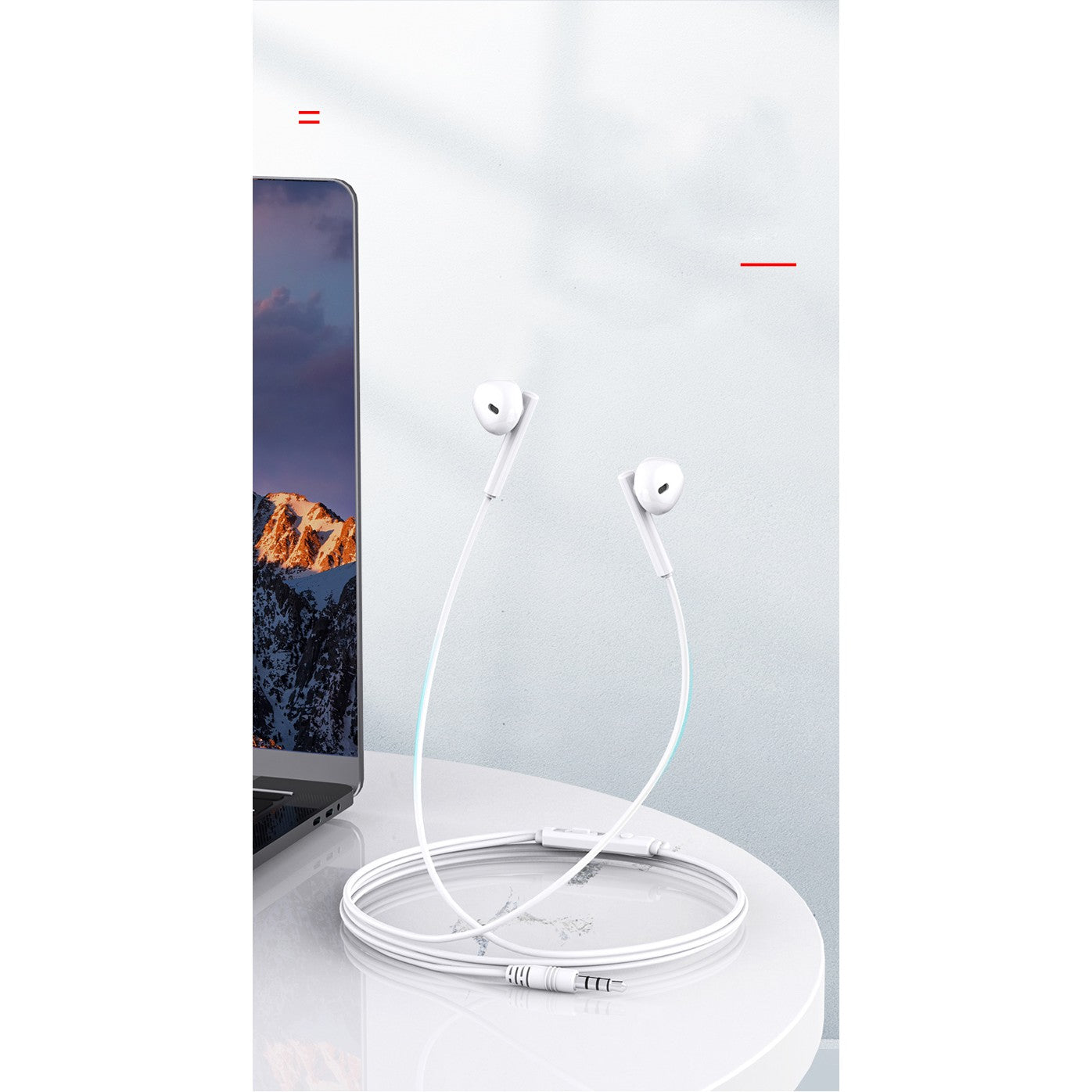 Casti Audio Stereo In-Ear, cu Microfon si cu Port Jack 3,5 mm, 1m,telecomanda pentru apeluri/volum,  Flippy Rock ES05 Blister, Alb-11