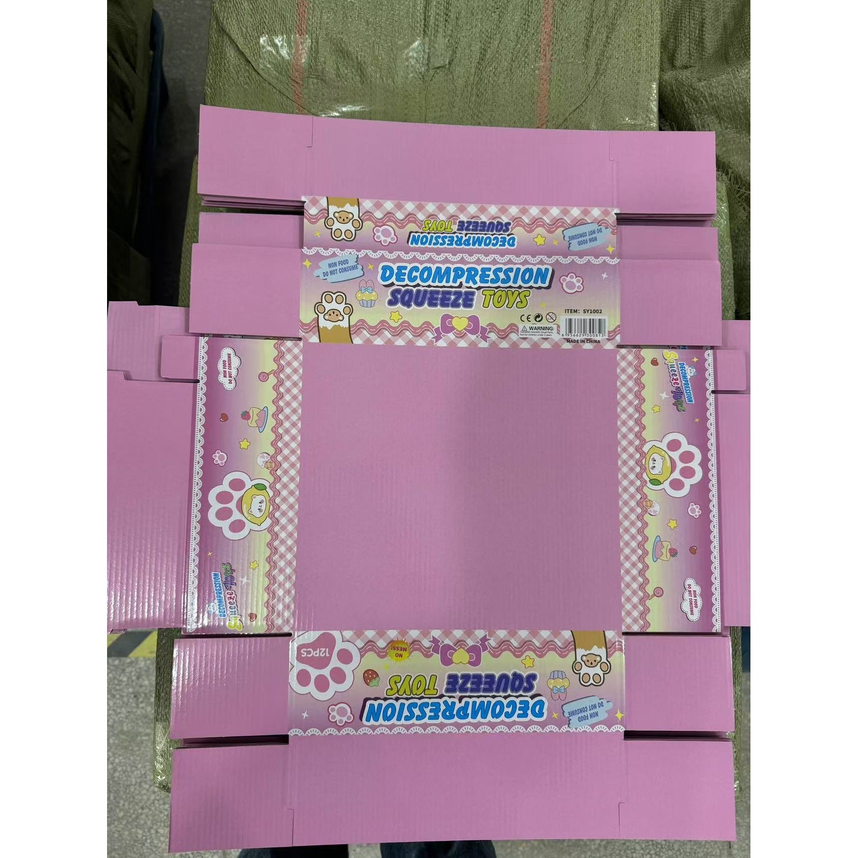 Ambalaj pentru Jucarii Antistres Squishy, Flippy, cu Revenire Lenta, Roz-0