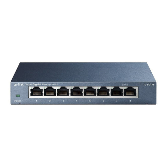 Switch cu 8 porturi Gigabit, 2.77W, Plug and Play, Tehnologie Green Ethernet, TL-SG108 TP-Link