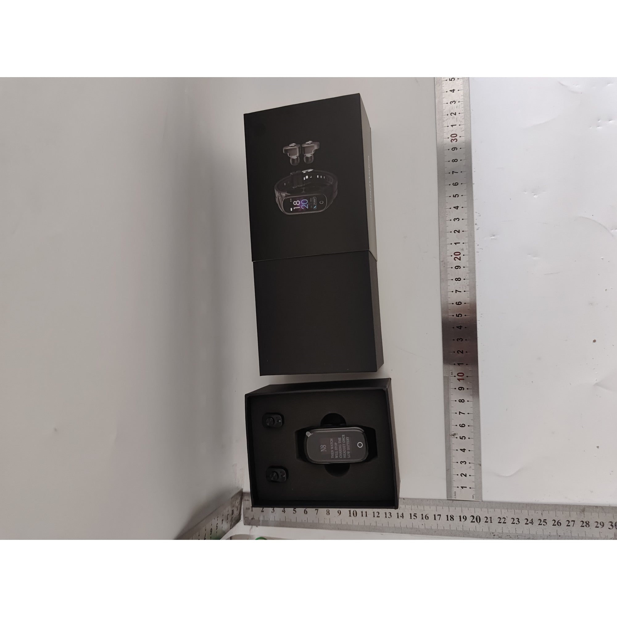Ceas Smartwatch 2 in 1, cu Casti Bluetooth, N8 TWS, Plug in lateral, afisaj 1.47 inch , rezolutie 172*320, Negru-1