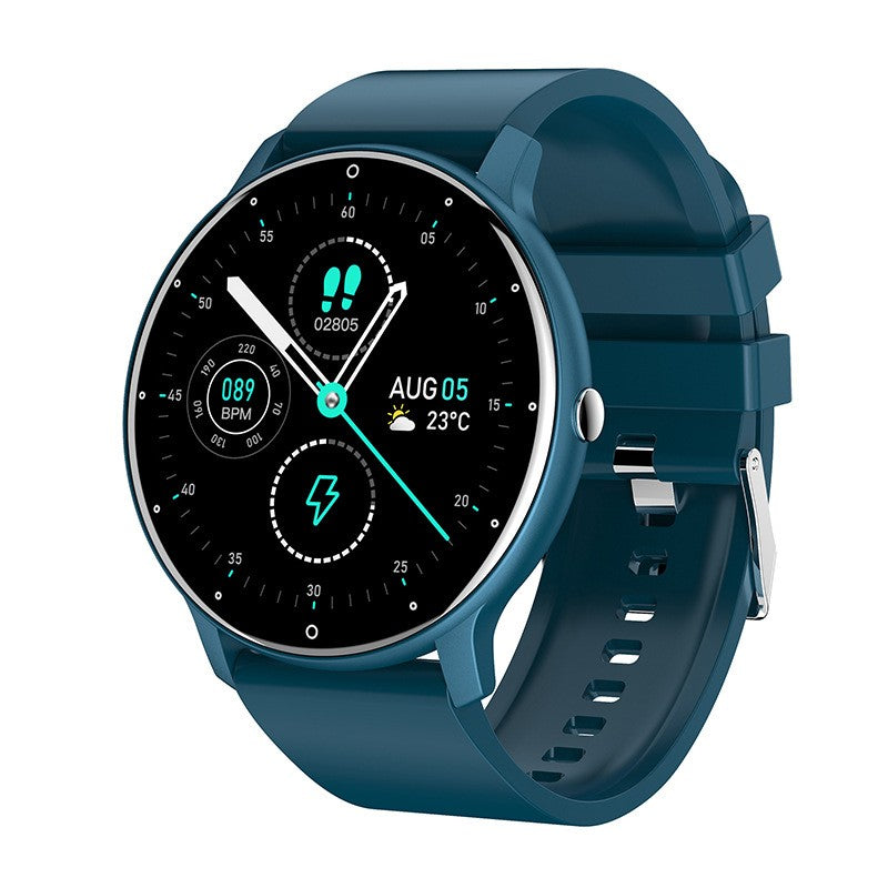 Ceas smartwatch si bratara fitness Flippy ZL02D, oxigen, ritm cardiac, pedometru, notificari, IP67, Compatibil cu Android/iOS, vibratii, multi sport, Albastru inchis-0