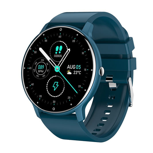Ceas smartwatch si bratara fitness Flippy ZL02D, oxigen, ritm cardiac, pedometru, notificari, IP67, Compatibil cu Android/iOS, vibratii, multi sport, Albastru inchis-0