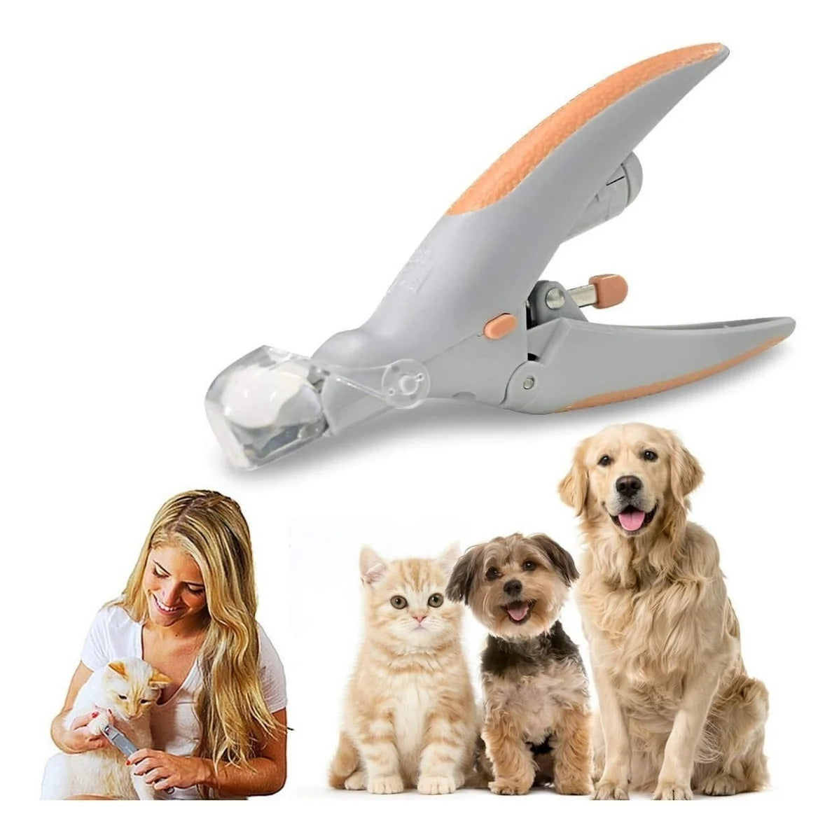 Cleste tip ghilotina pentru gheare animale, Peti Comfy cu lumina si factor marire 5X