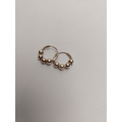 Cercei Argint 925 Creole 12 mm cu 4 Bilute, Jolie Silver, 1.6g, 1 cm x 1 cm-1