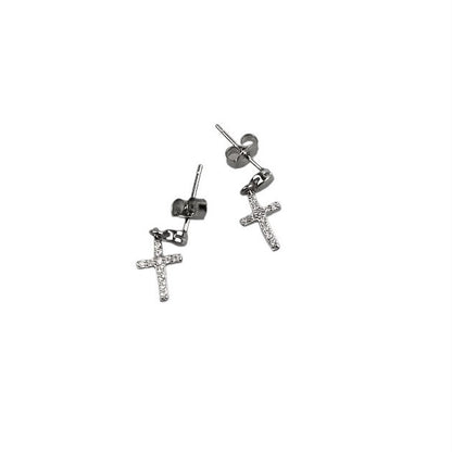 Cercei Argint 925 Cruce cu Pietre-2