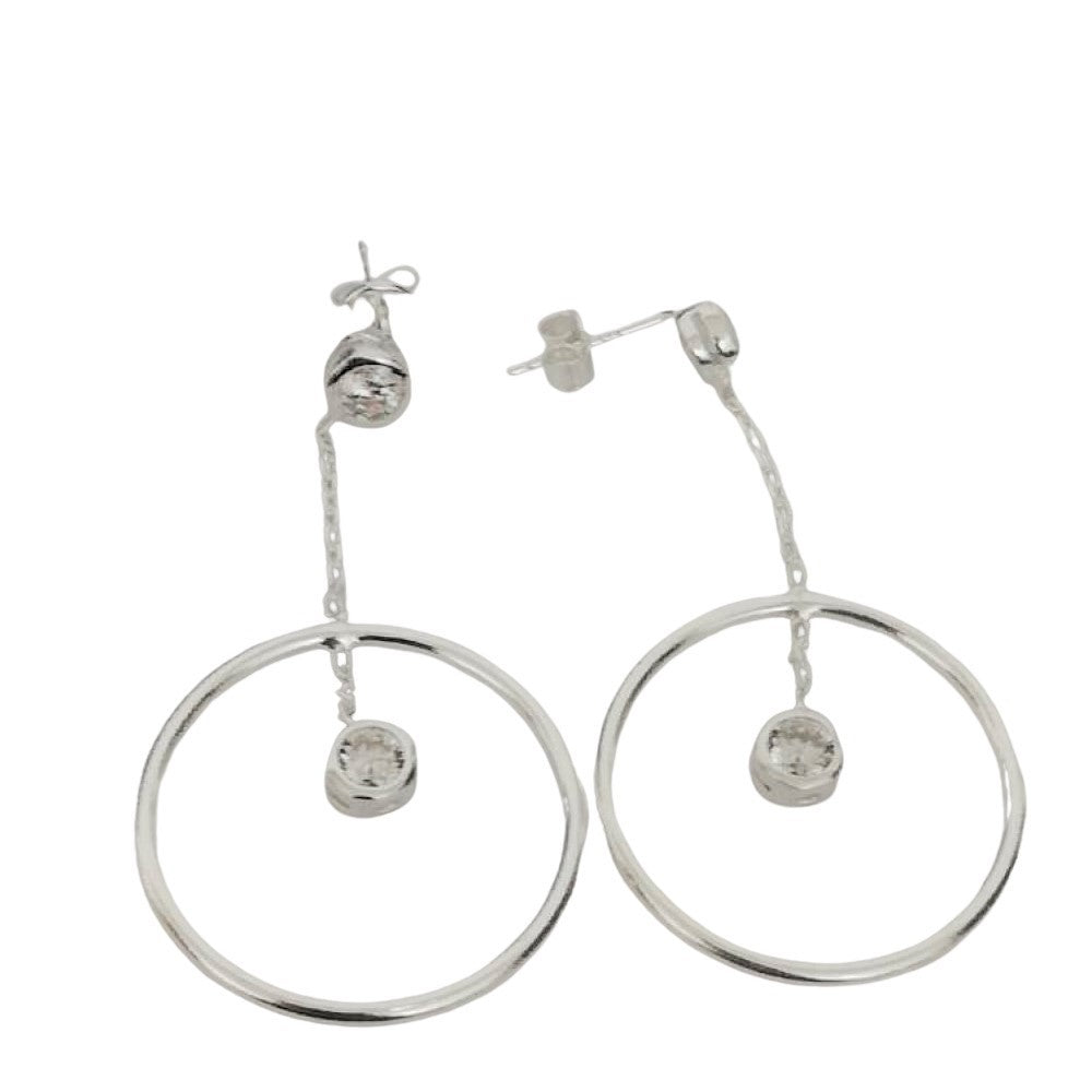 Cercei Argint 925 cu Lantisor si Cerc 23 mm-0