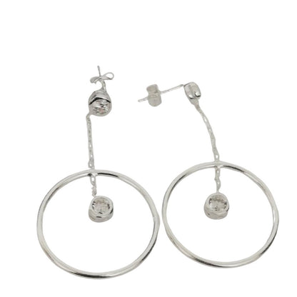 Cercei Argint 925 cu Lantisor si Cerc 23 mm-0