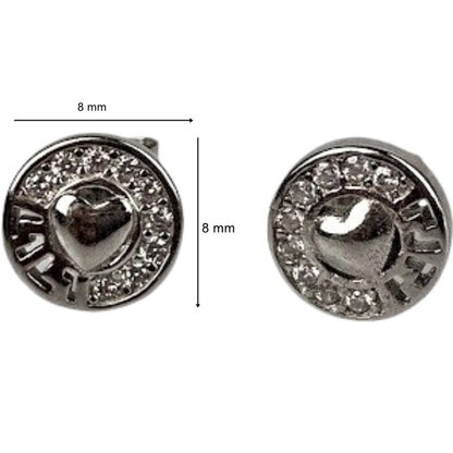 Cercei din Argint 925 Jolie Silver, Model Inima in Cerc, 8 x 8 mm, 1.6 g-2