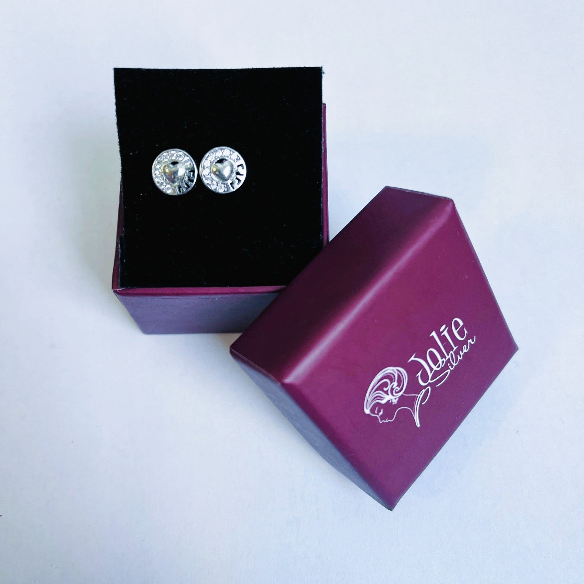 Cercei din Argint 925 Jolie Silver, Model Inima in Cerc, 8 x 8 mm, 1.6 g-4