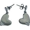 Cercei din Argint 925 Jolie Silver, Model Inimi cu Zirconii, 29 x 13 mm, 2.8 g-0