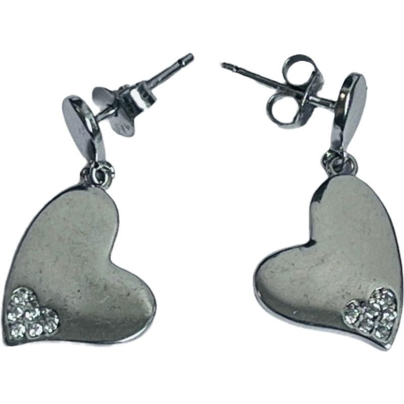 Cercei din Argint 925 Jolie Silver, Model Inimi cu Zirconii, 29 x 13 mm, 2.8 g-0