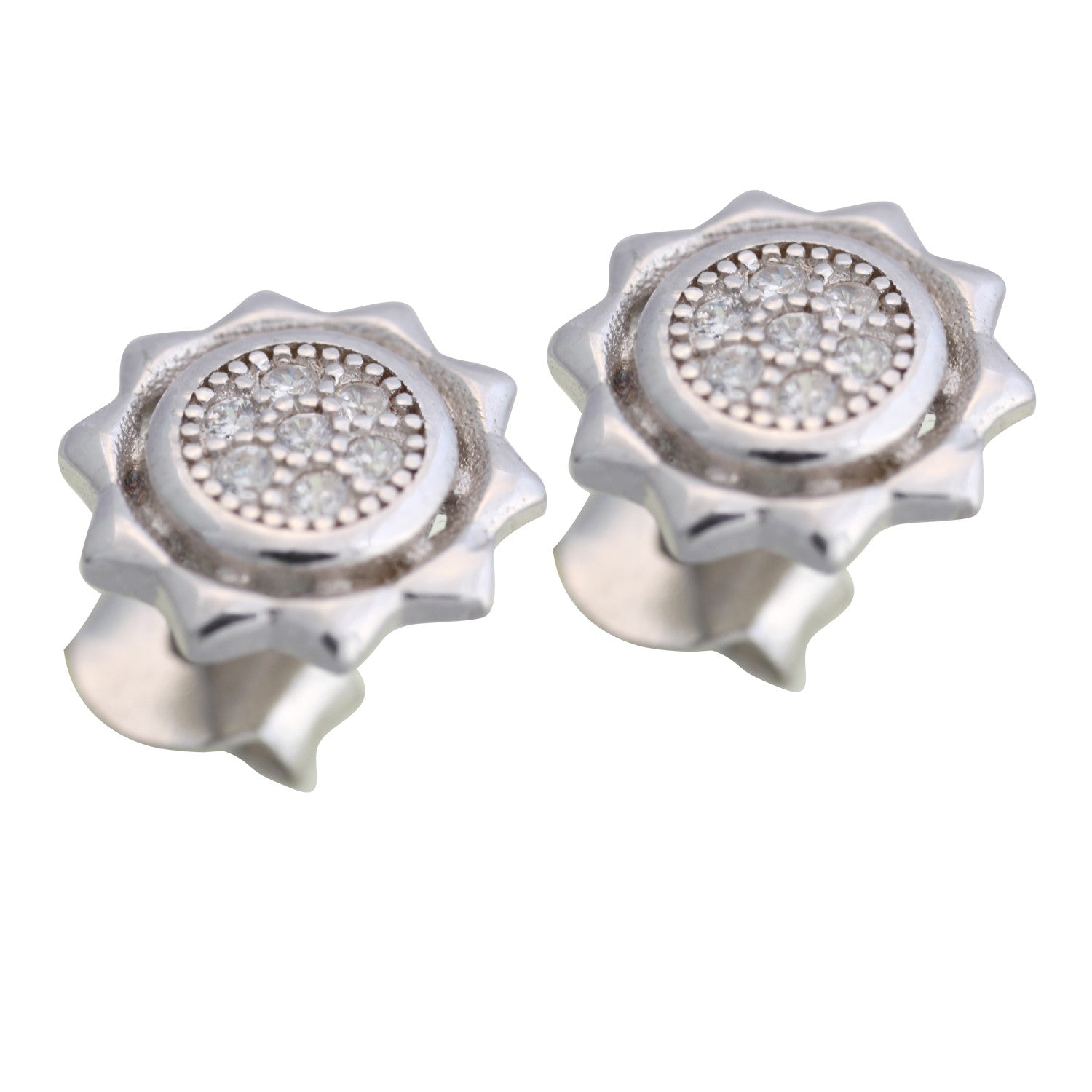 Cercei Soare cu Zirconii, Argint 925-2