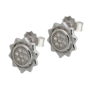 Cercei Soare cu Zirconii, Argint 925-0