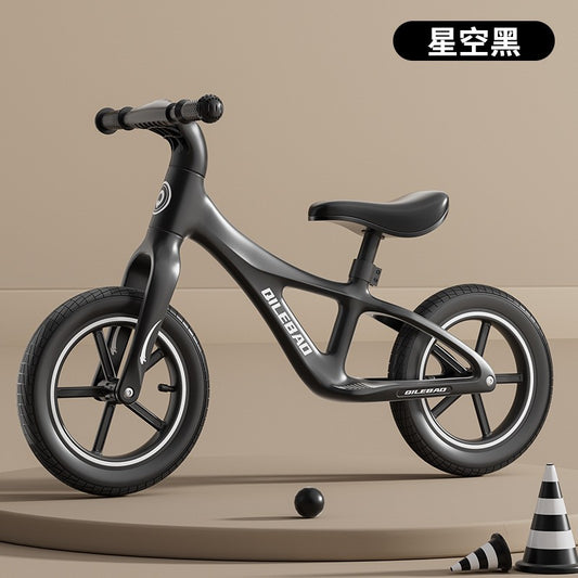 Children's balance bike without pedals 2 in 1 sliding scooter - Color: Starry Black 14 inches-0