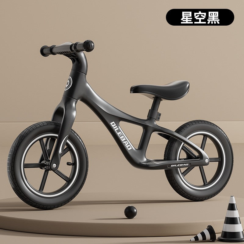 Children's balance bike without pedals 2 in 1 sliding scooter - Color: Starry Black 14 inches-0