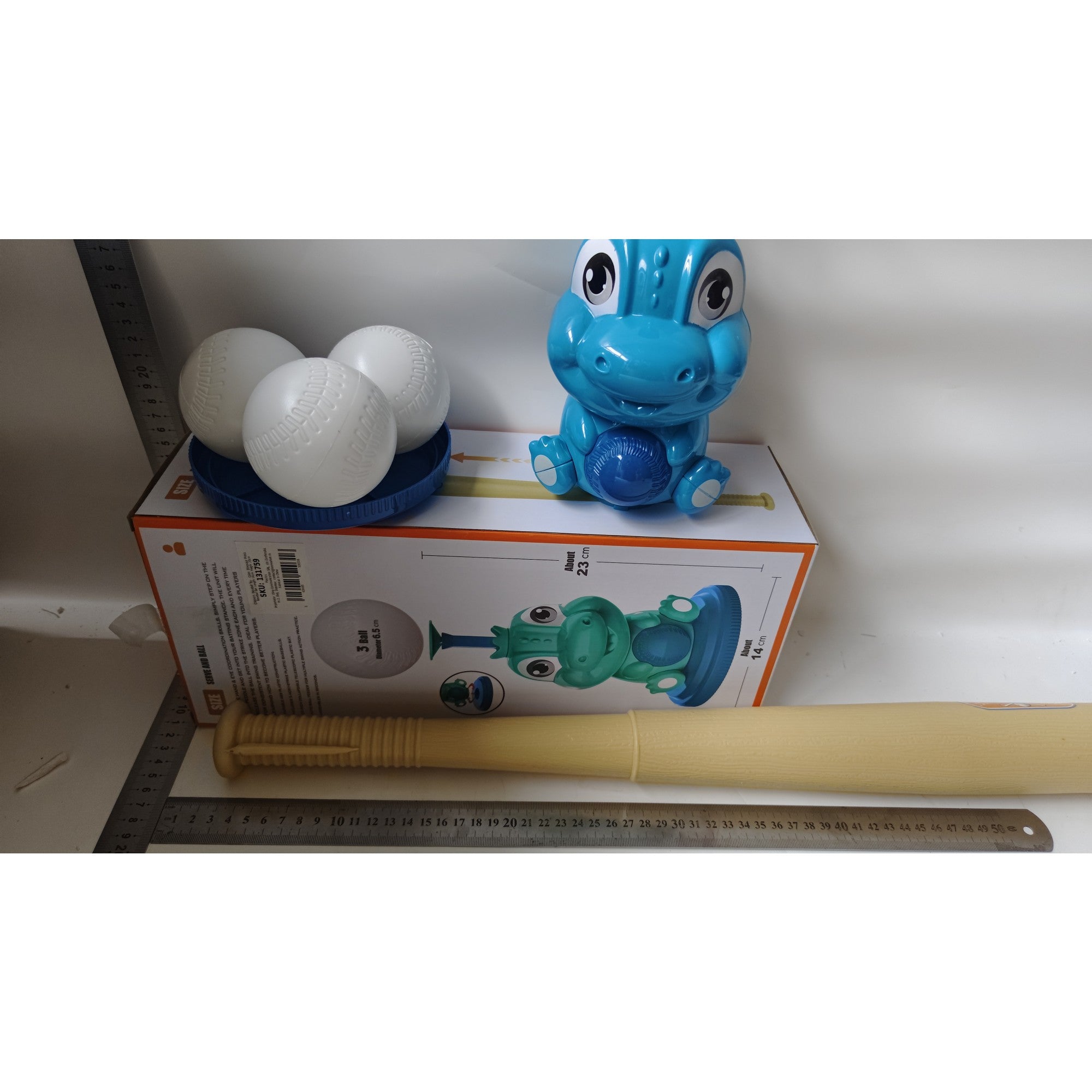 Set de Baseball pentru Copii, Flippy, Jucarie Dinosaur Press, 14x23 cm, Verde-1