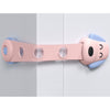 Siguranta pentru Usi Copii, Flippy, Sistem de Blocare Sertare, Dulap, Frigider, Adeziv, cu Sistem de Inchidere Dublu, Model Catelus, Roz-0