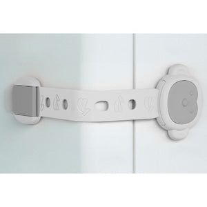 Siguranta pentru Usi Copii, Flippy, Sistem de Blocare Sertare, Dulap, Frigider, Adeziv, cu Sistem de Inchidere Dublu, Model Maimutica, Alb-0
