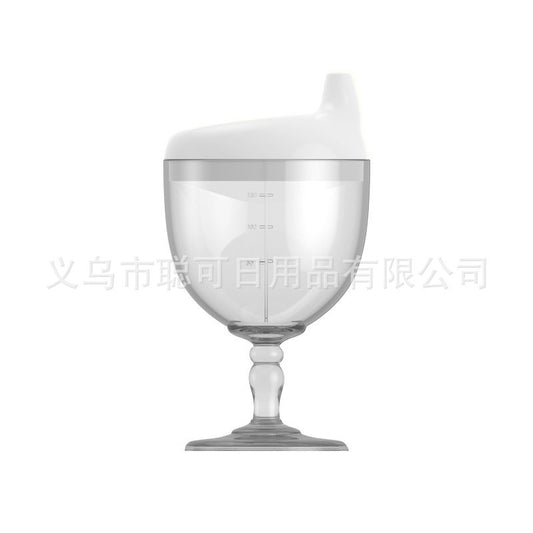 Pahar din Plastic Transparent cu Picior, Flippy, pentru Copii, cu Cioc Antiscurgere, Alb-0