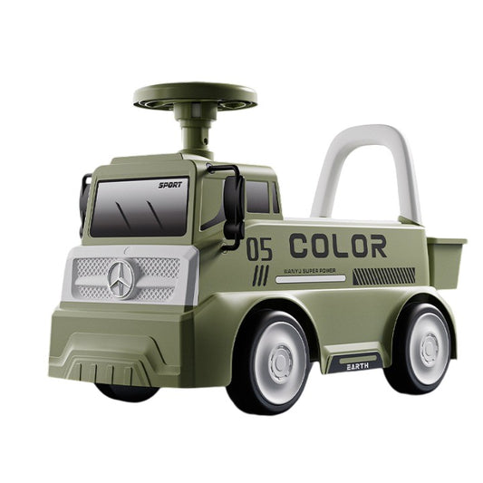 Mașinuță pentru copii, Flippy, 3 ani, Model Camion, Sport, Claxon, Cutie Depozitare, 62x26x40 cm, Verde-0