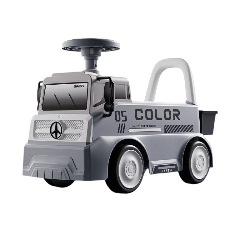 Mașinuță pentru copii, Flippy, 3 ani, Model Camion, Sport, Claxon, Cutie Depozitare, 62x26x40 cm, Gri-0