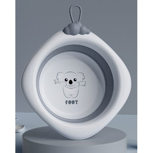 Cada Pliabila pentru Baie pentru Copii, Flippy, Cadita pentru Bebelusi, Model Romb pentru Picioare Koala, Gri, 30.5x29x3.5 cm-0