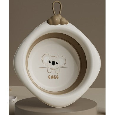Cada Pliabila pentru Baie pentru Copii, Flippy, Cadita pentru Bebelusi, Model Romb pentru Fata Koala, Maro, 30.5x29x3.5 cm-0