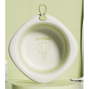 Cada Pliabila pentru Baie pentru Copii, Flippy, Cadita pentru Bebelusi, Model Romb cu Balon, Verde, 30.5x29x3.5 cm-0