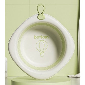 Cada Pliabila pentru Baie pentru Copii, Flippy, Cadita pentru Bebelusi, Model Romb cu Balon, Verde, 30.5x29x3.5 cm-0