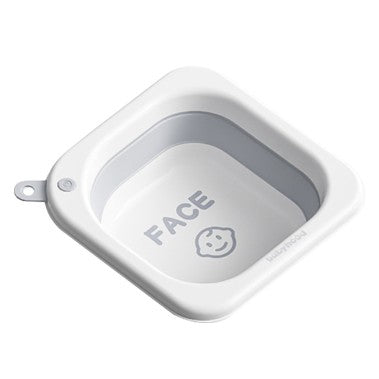 Lavoar Pliabil, Flippy, pentru Copii 1-8 Ani, 28.5x28.5x10 cm, din PE+PP, 3.5l, Model Fata, Gri-0