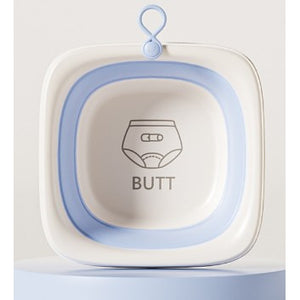 Cada Pliabila pentru Baie pentru Copii, Flippy, Cadita pentru Bebelusi, Model Patrat pentru Fundulet, Albastru, 29.5x29.5x3.5 cm-0