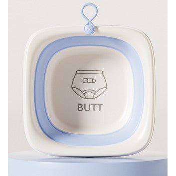 Cada Pliabila pentru Baie pentru Copii, Flippy, Cadita pentru Bebelusi, Model Patrat pentru Fundulet, Albastru, 29.5x29.5x3.5 cm-0