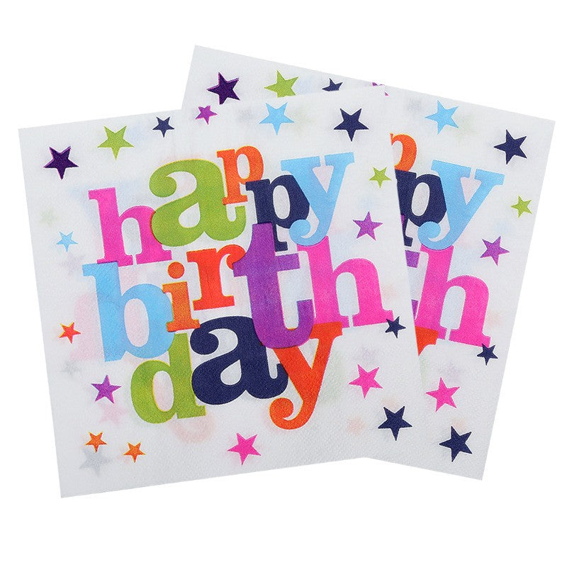 Set 10 Servetele Happy Birthday, Flippy, pentru Petrecere, Multicolor-0