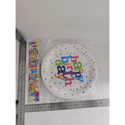 Set 6 Farfurii Happy Birthday, Flippy, 23 cm, Multicolor-1