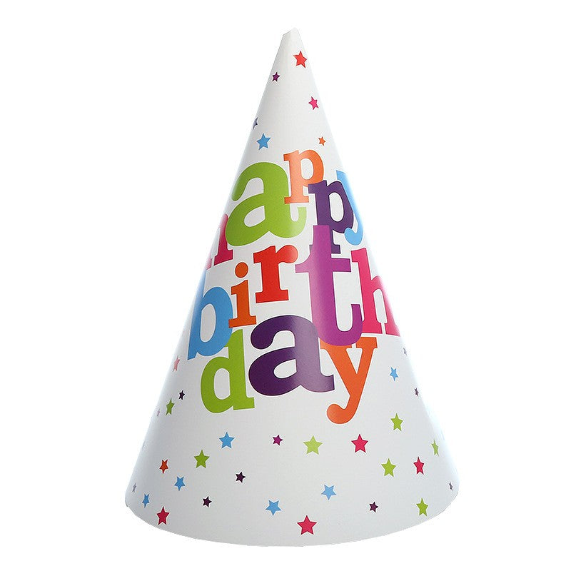 Set 6 Coifuri Happy Birthday, Flippy, Model Multicolor, pentru Petrecere, Tematica Aniversare, Multicolor-0