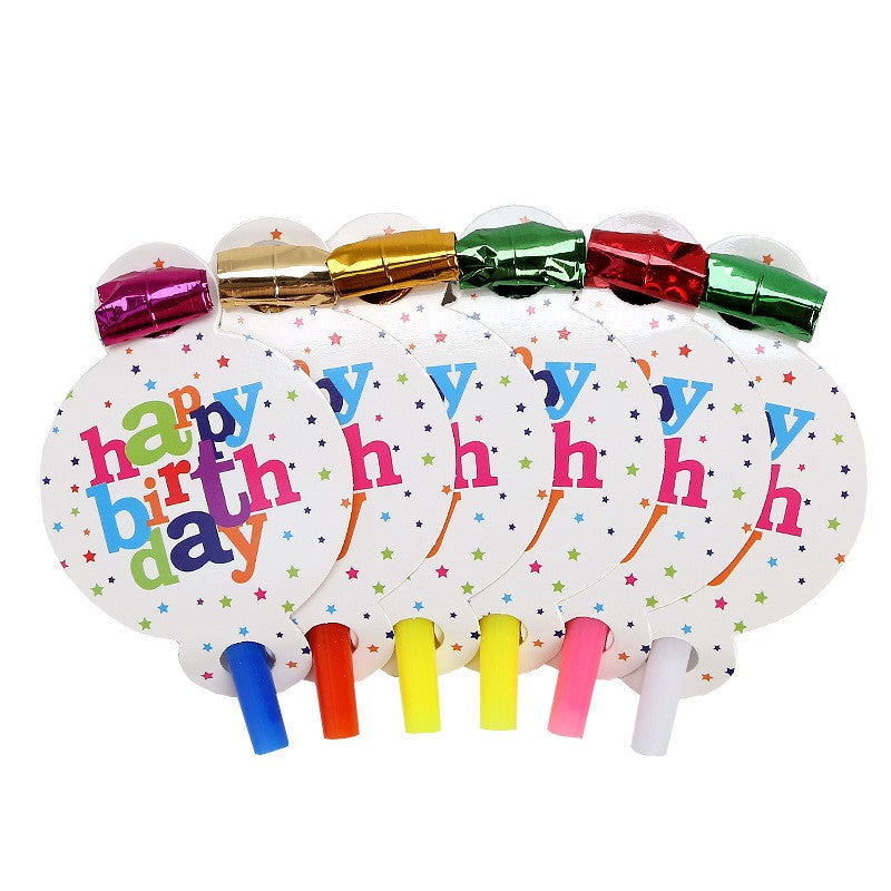 Set 6 Suflatori Happy Birthday, Flippy, pentru Petrecere, Multicolor-0