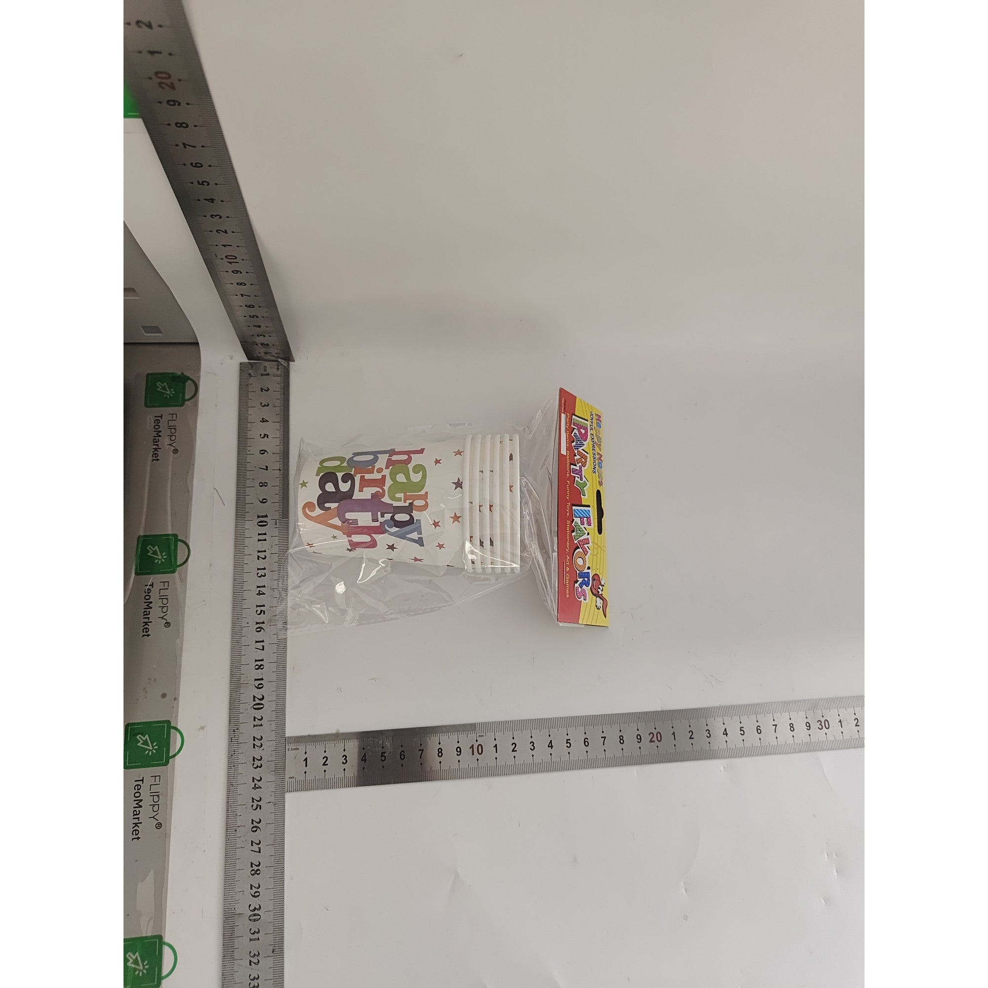 Set 6 Pahare de Carton Happy Birthday, Flippy, Model Multicolor, Tematica Aniversare-1