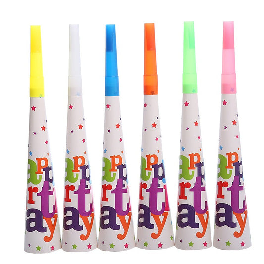 Set 6 Suflatori Happy Birthday, Flippy, pentru Petrecere, Multicolor-0