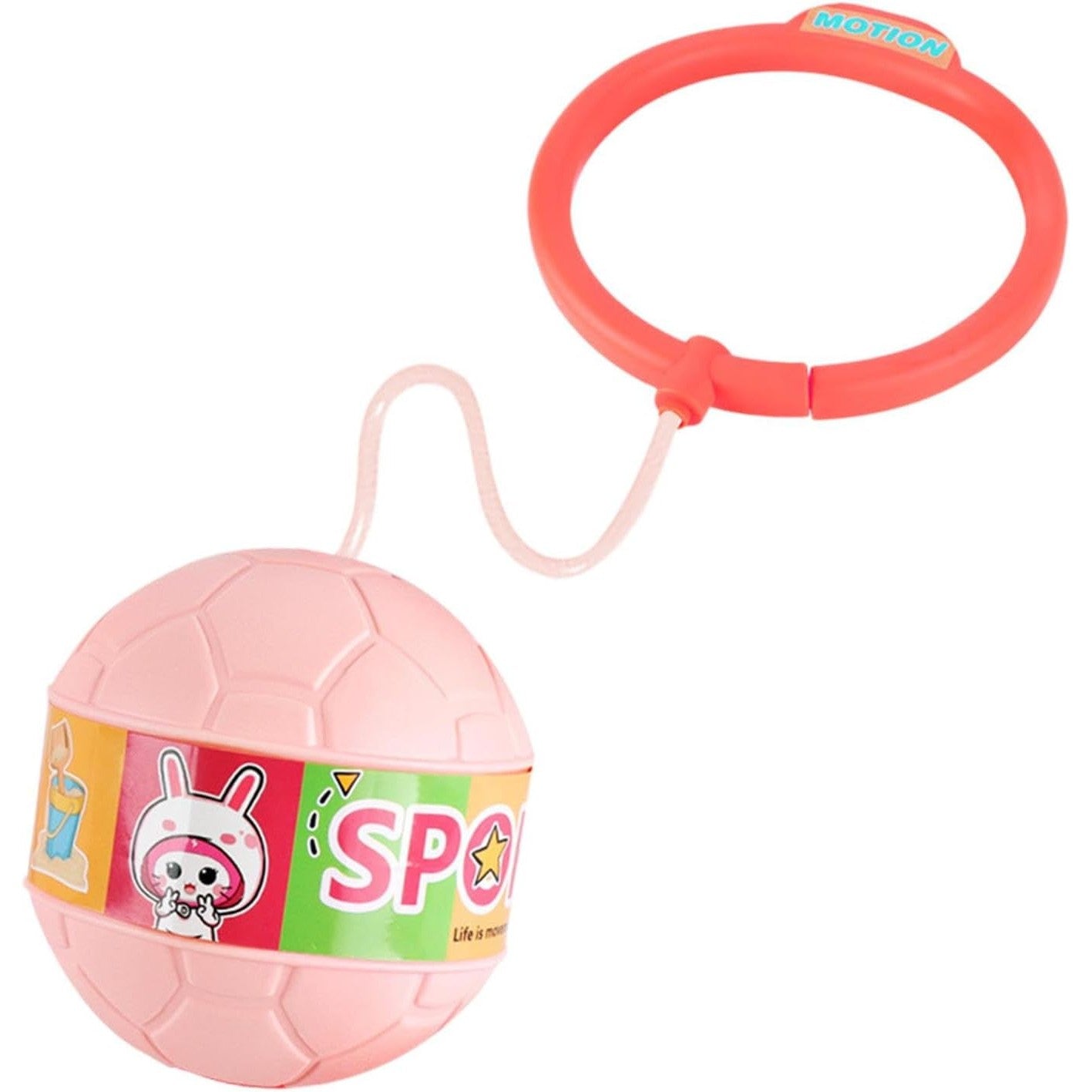 Minge pentru Sarit, Flippy, Tip Coarda Hula Hoop, Cerc 12 cm, Coarda 52 cm, Minge 12 x 11 cm, Functie Iluminat, 4-6 Ani, Plastic, Roz-5