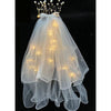 Voal Luminos pentru Copii, Flippy, Lumina Alb Cald, pentru Halloween, Cosplay, Craciun, Carnaval, Paste, Ziua Copilului, Bumbac/Poliester, Marime universala, cu Coronita, Alb-0