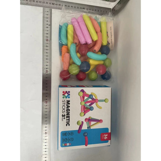 Set 36 de Piese Magnetice de Constructie, Flippy, Puzzle, Forme, 3 Ani, ABS, Magnet, 18x6x16 cm, Multicolor-1
