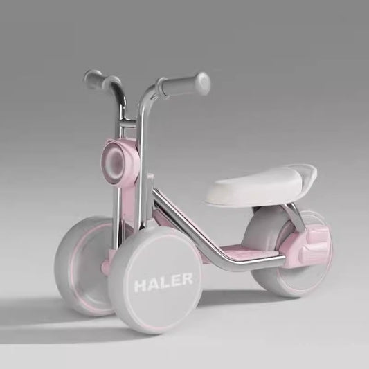 Children's scooter-tricycle anti-rollover music light yo-yo car-color: rhine pink-0