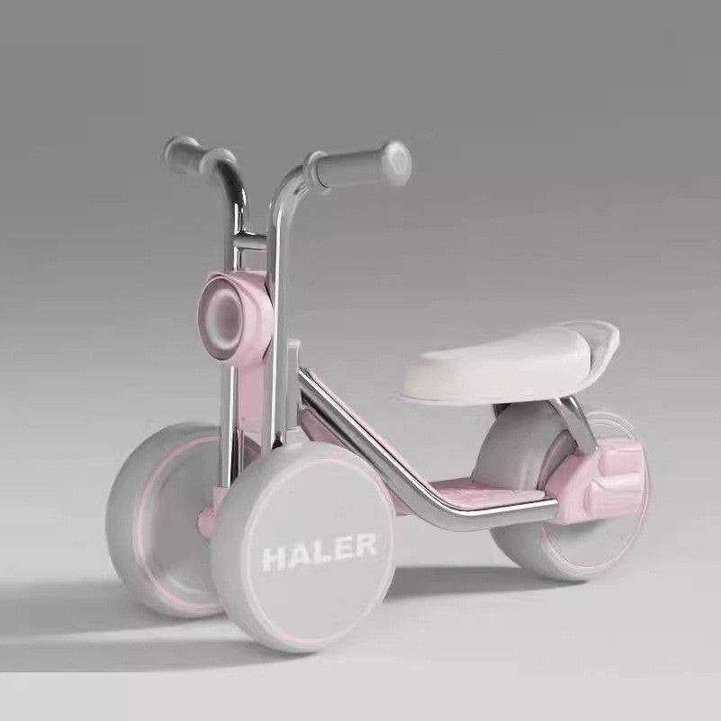 Children's scooter-tricycle anti-rollover music light yo-yo car-color: rhine pink-0