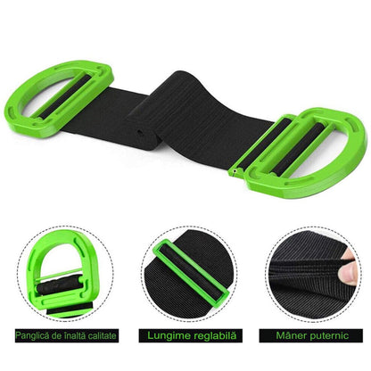 Chinga Tip Banda Elastica Pentru Transportul Obiectelor Grele, Flippy, Lungime Maxima 1.7 m, Greutate de Sustinere 100 kg, Negru/Verde-4